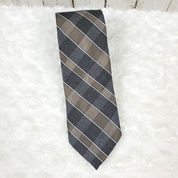 Michael Michael Kors Striped Tie Gray Brown - Picture 1 of 6